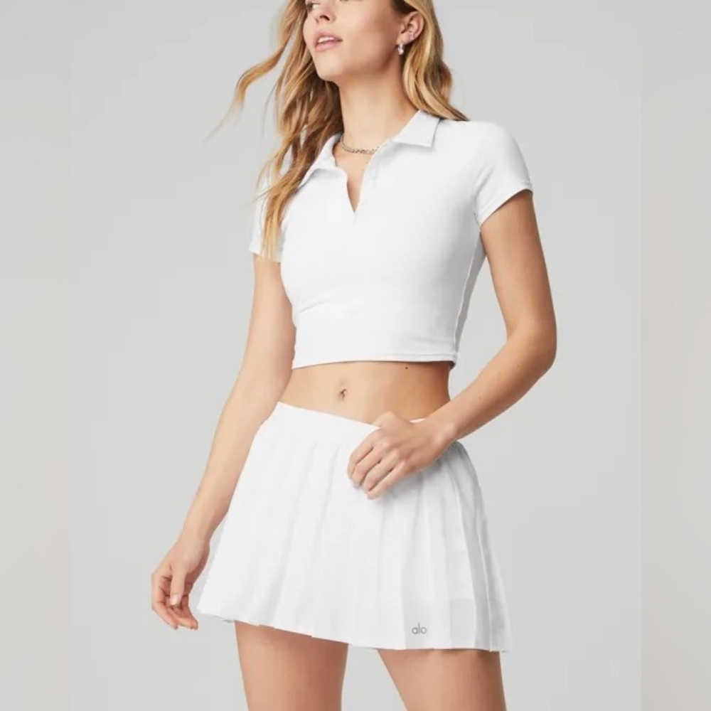 Alo Yoga Choice Polo Top - Size:M - White - NWOT